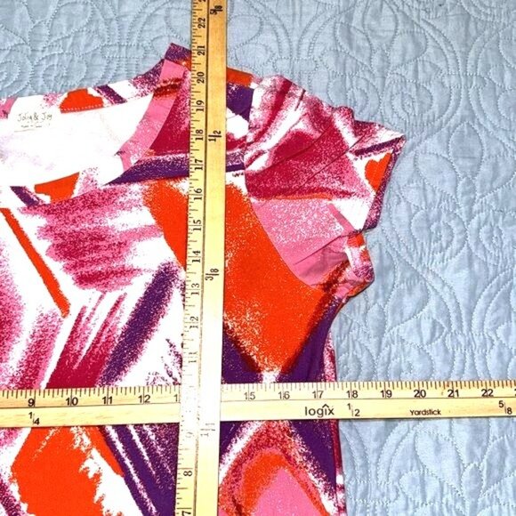 Jolie & Joy Womens 1X Abstract Print Top & Pants Set - Picture 11 of 12